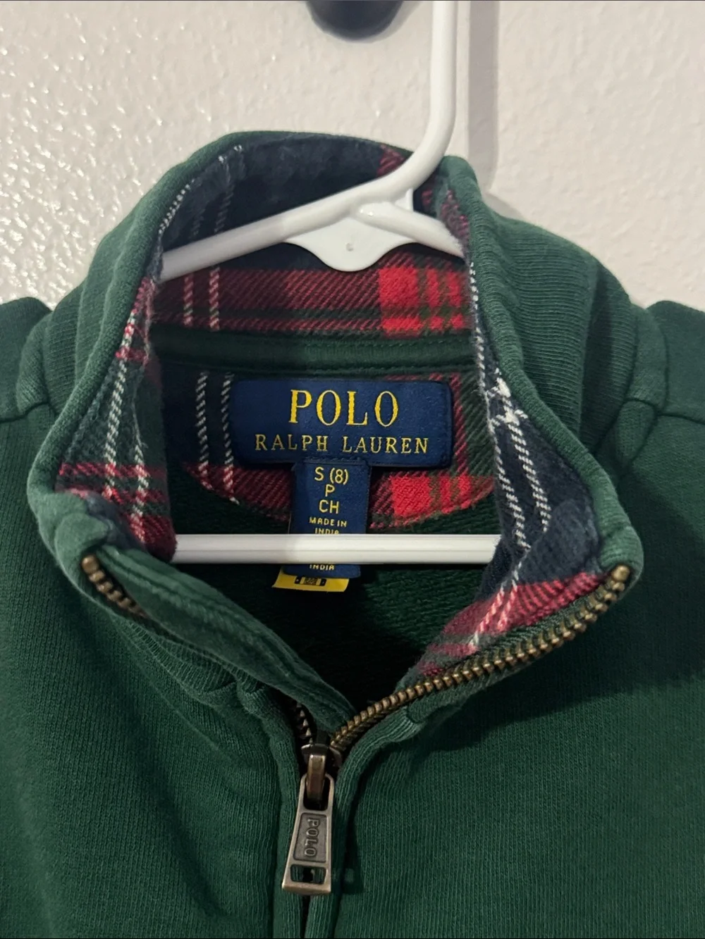 Authentic Polo Ralph Lauren signature designer boys zippered sweatshirt sz S